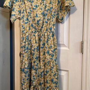 Reb in J Yellow Floral Dress - Medium